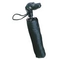 Compact Black Nylon Folding Umbrella with Wrist Strap - 23 Canopy