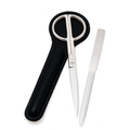Scissor-Letter Opener Black Leather