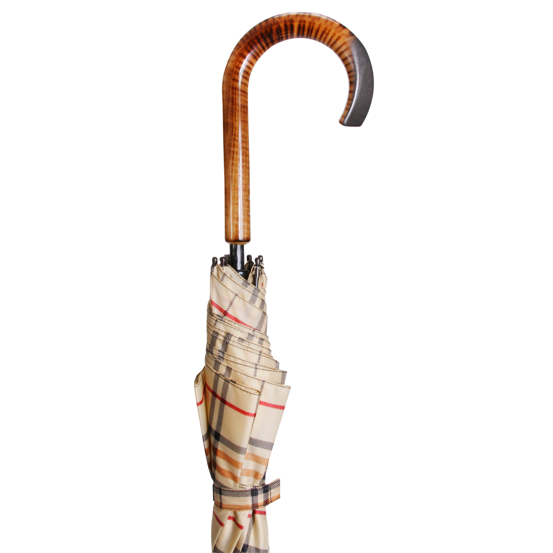Tan Tartan Maple Crook Umbrella