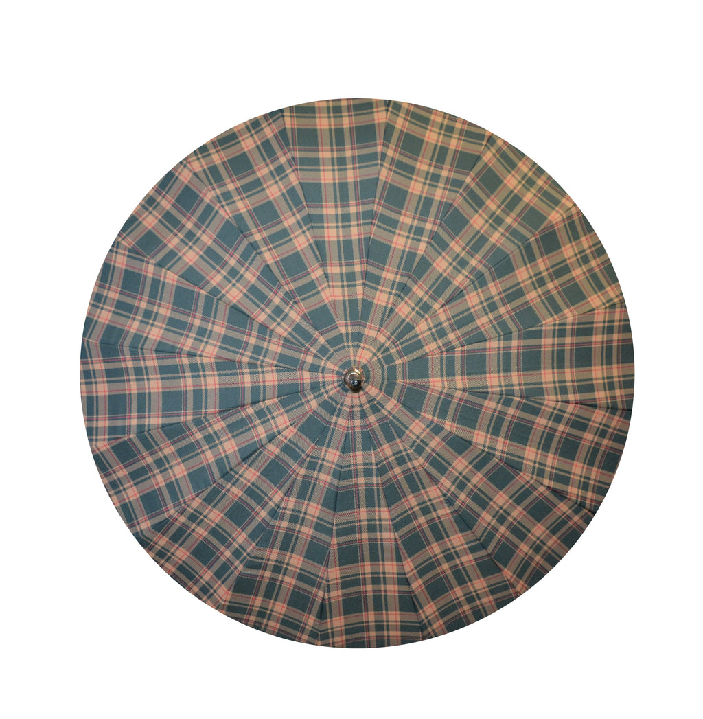Highland tartan umbrella with natural congo handle