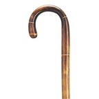 Tall Chestnut Crook Cane-Stepped & Scorched