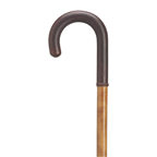 Hand Stitched Leather Crook Cane