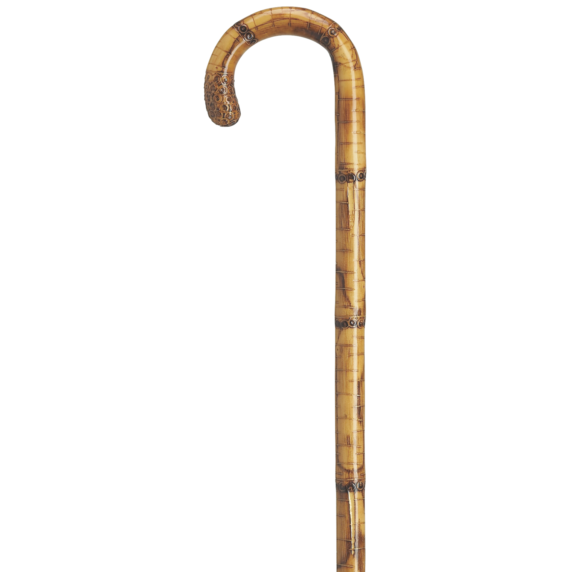 Maple Crook Cane-Carved Bulb Nose