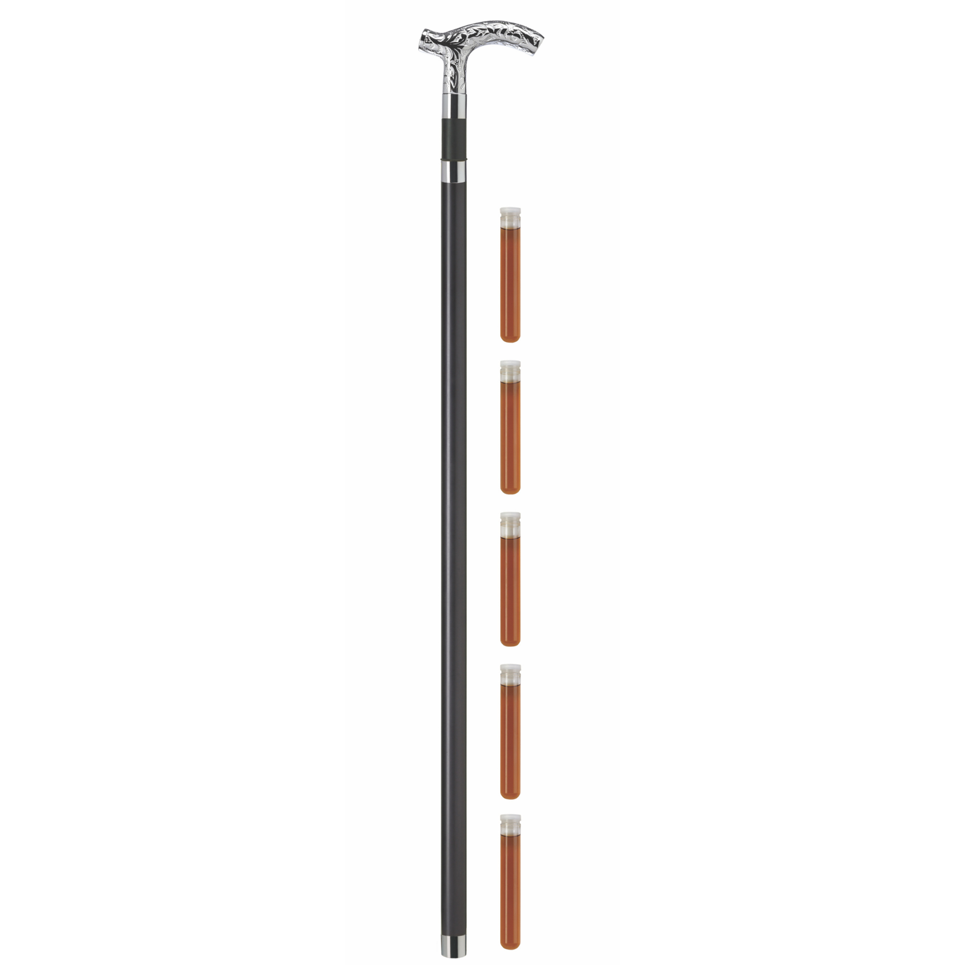 Brandy Cane with Chrome Handles