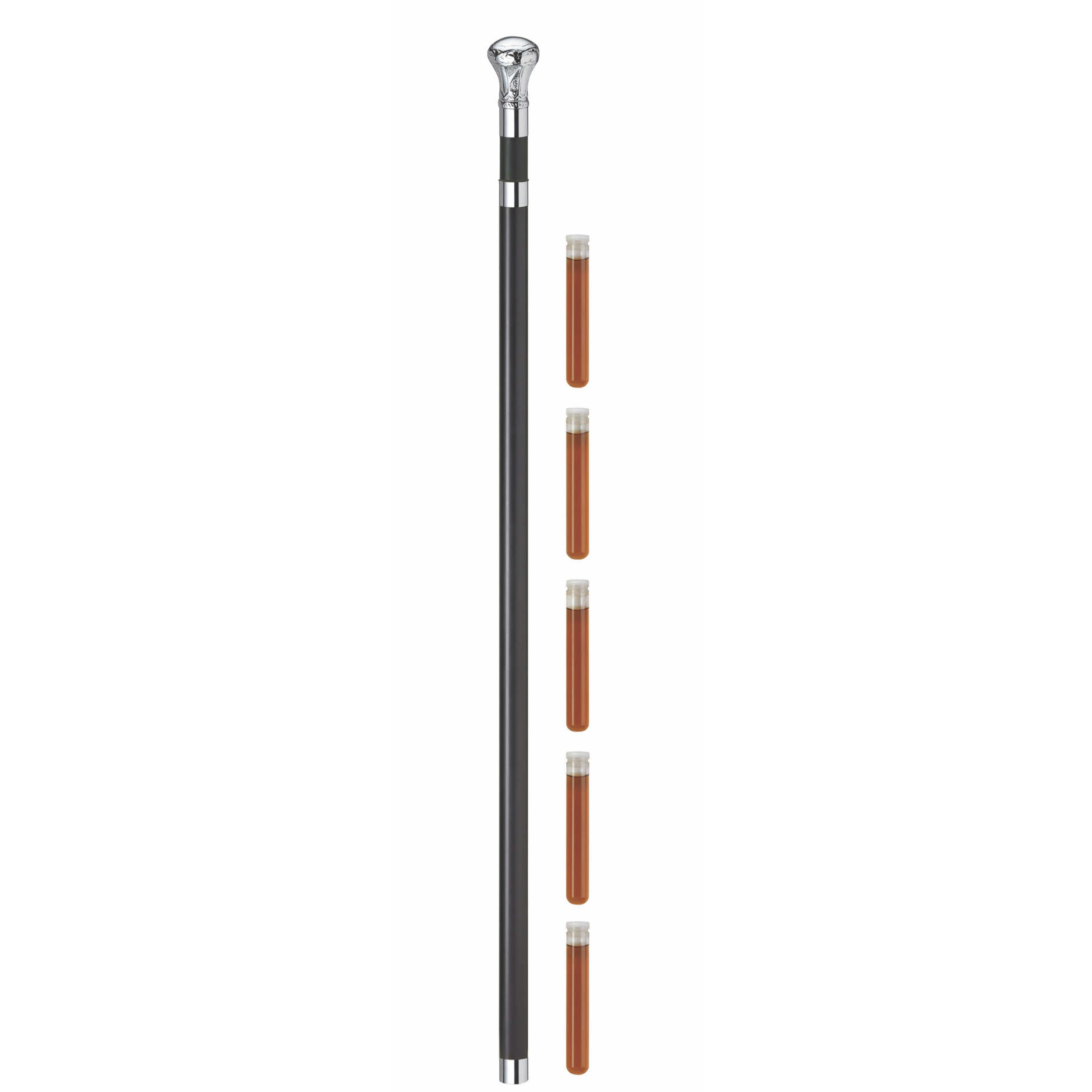 Brandy Cane with Chrome Handles