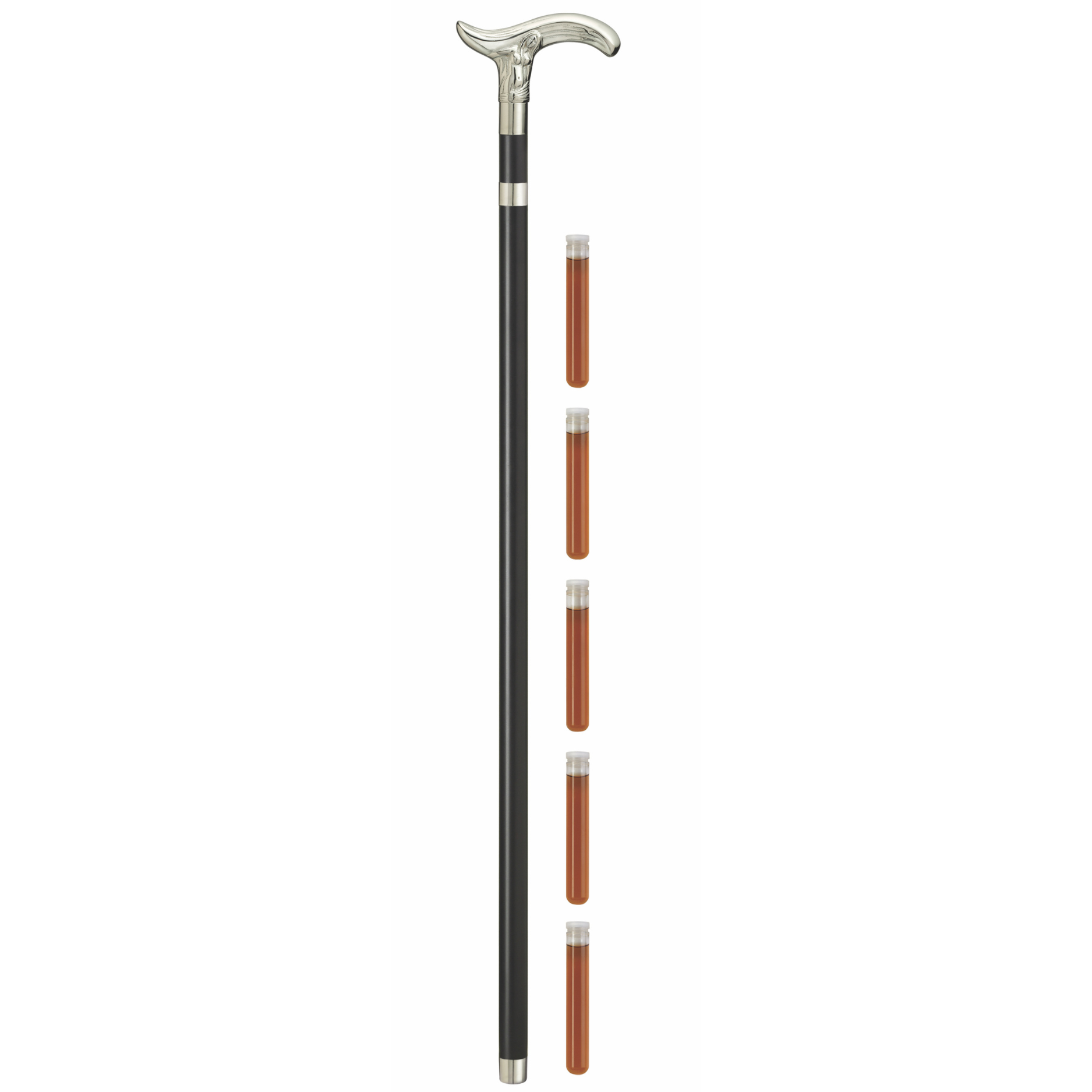Brandy Cane with Chrome Handles