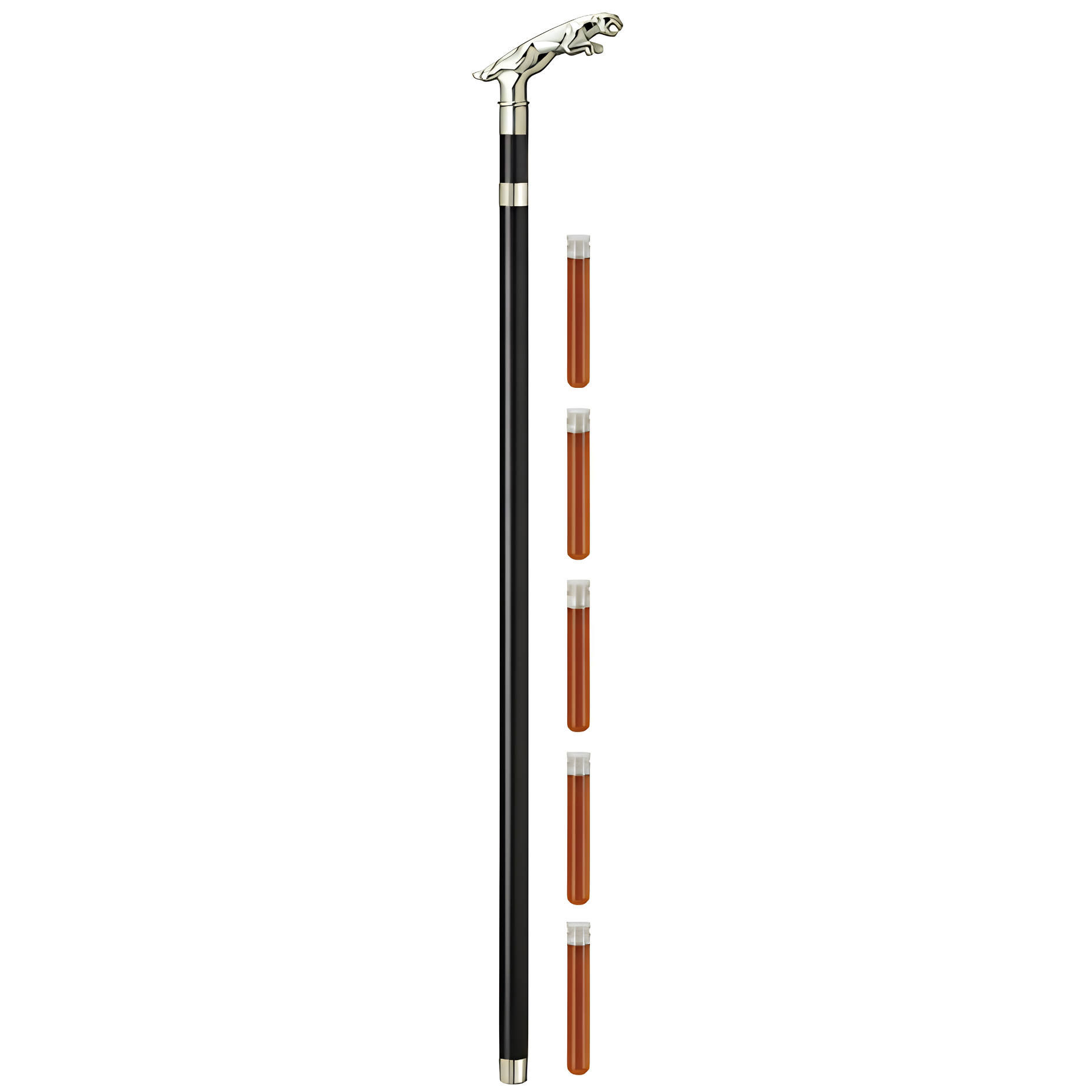 Brandy Cane with Chrome Handles