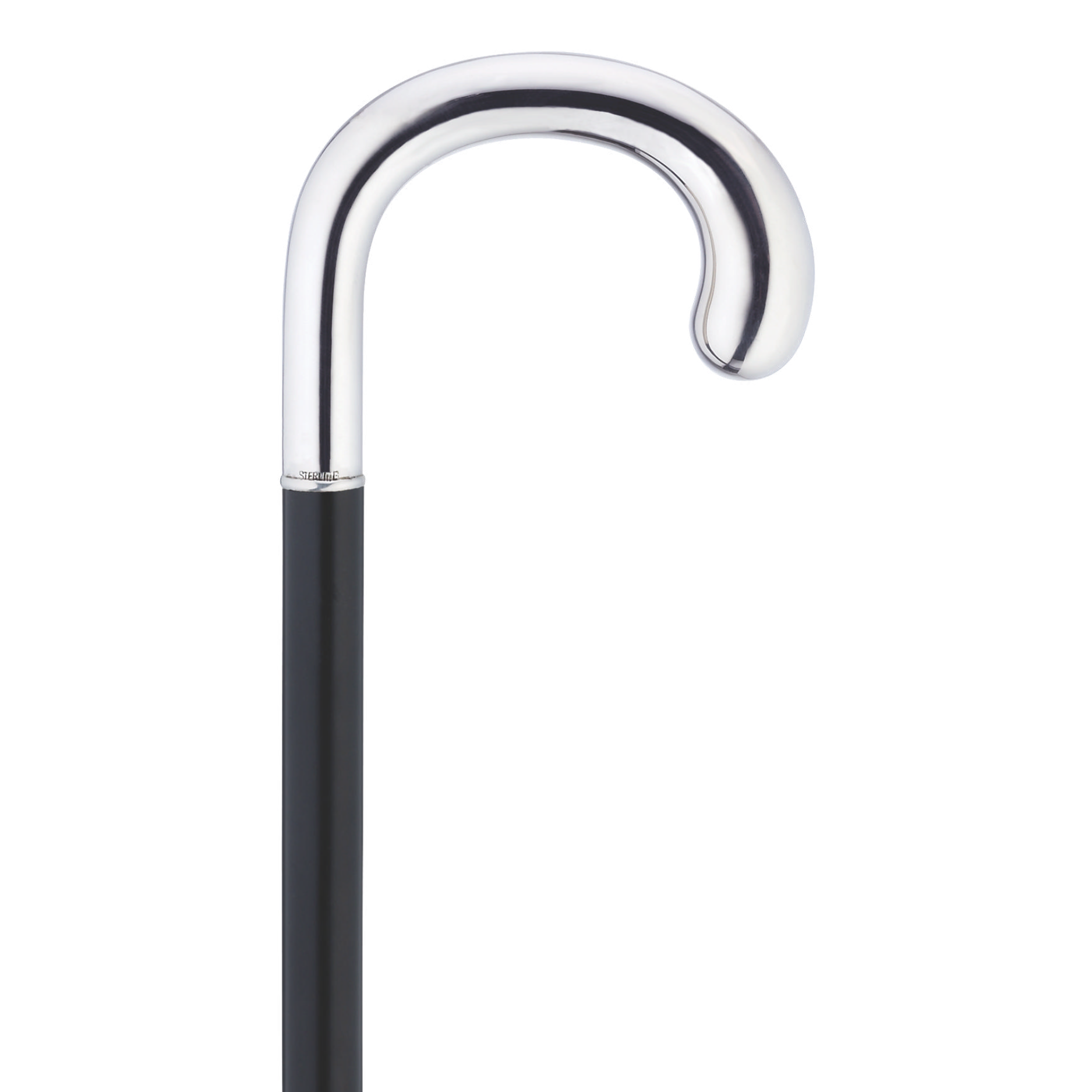 Elegant Ebony & Sterling Silver Cane - German-Made