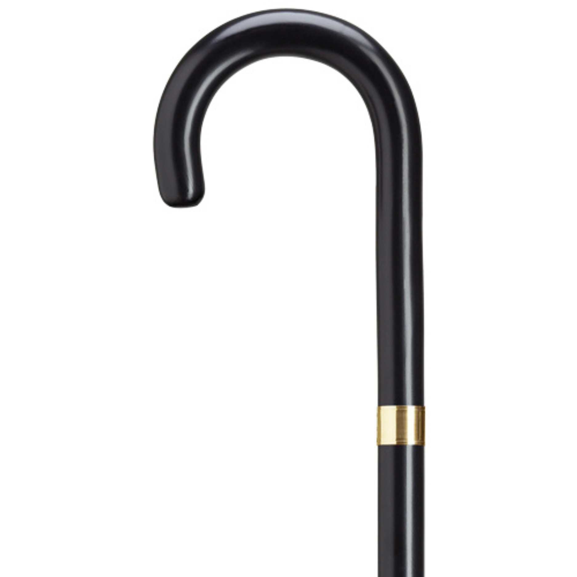 Gold Plated Band Crook Handle Canes