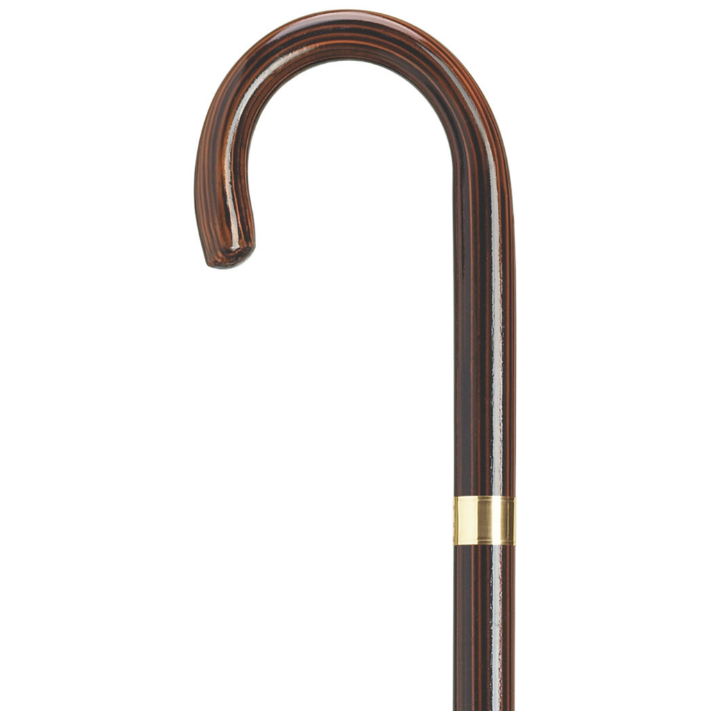 Gold Plated Band Crook Handle Canes