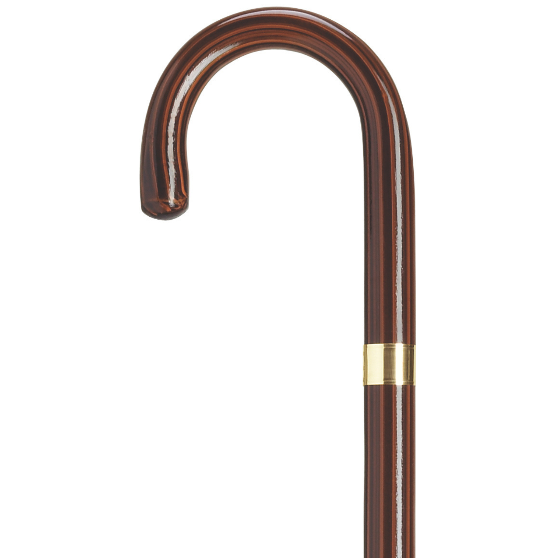 Gold Plated Band Crook Handle Canes