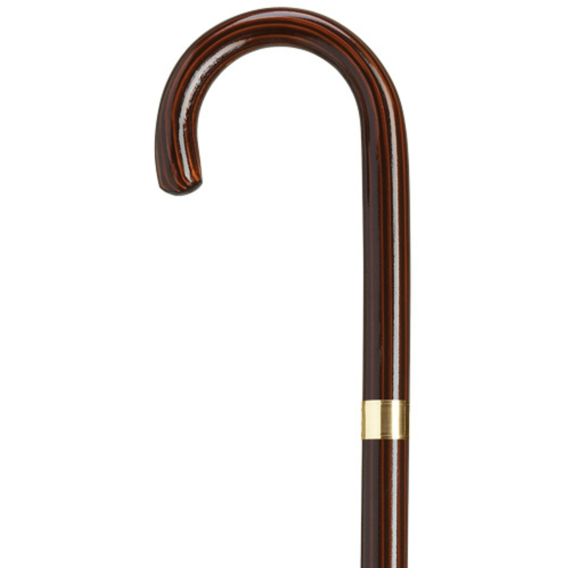 Gold Plated Band Crook Handle Canes