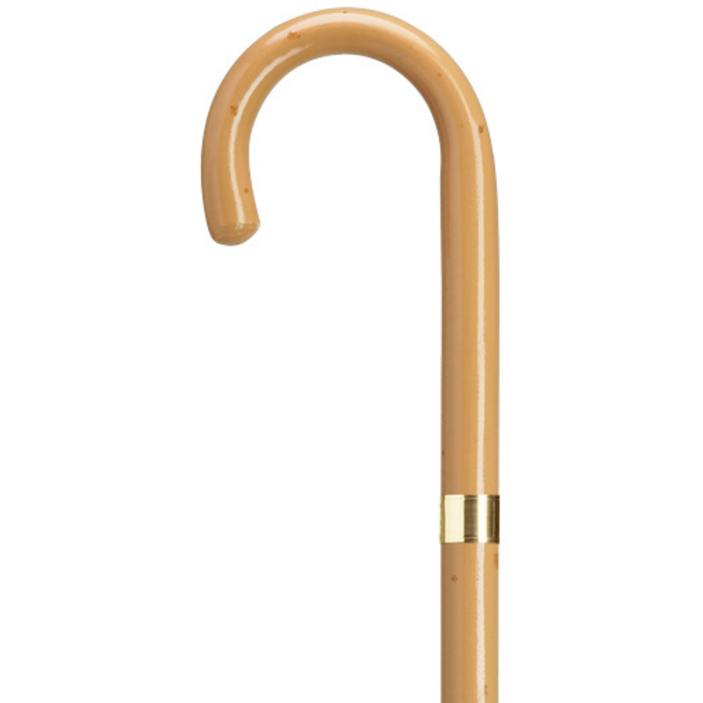 Gold Plated Band Crook Handle Canes