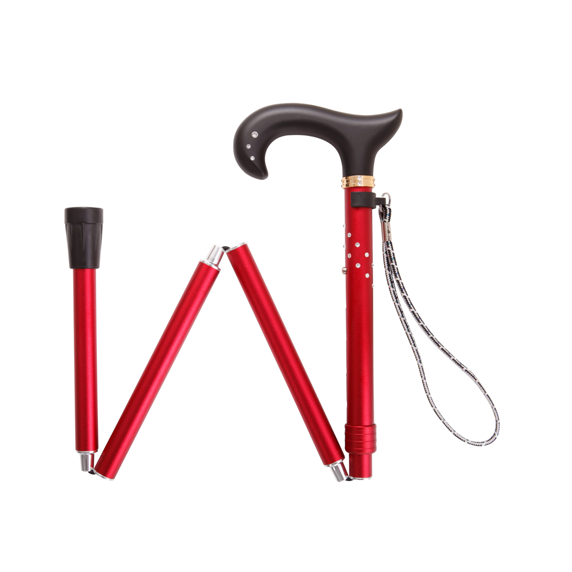 Swarovski Derby Folding Cane-Red