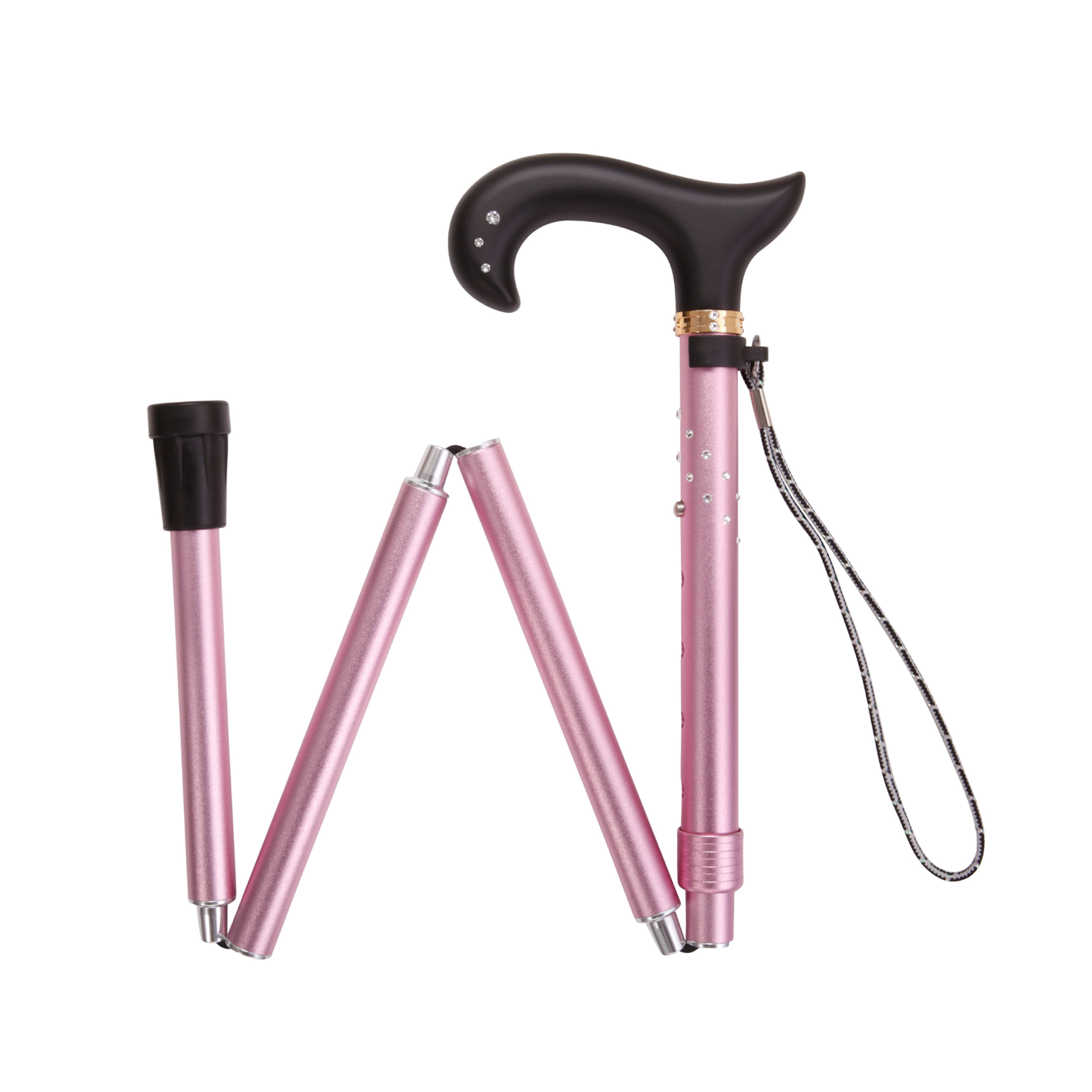 Swarovski Derby Folding Cane-Light Pink