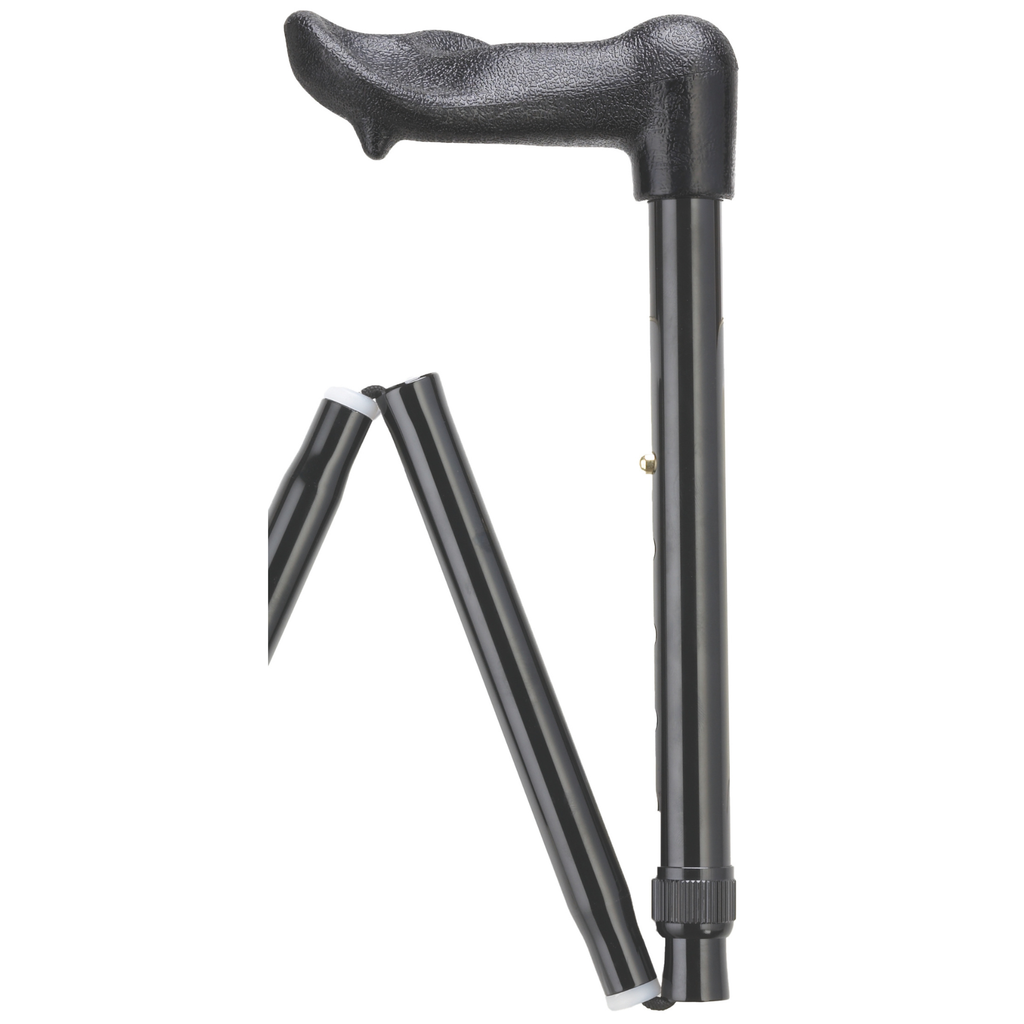 Palm Grip Folding Cane Black