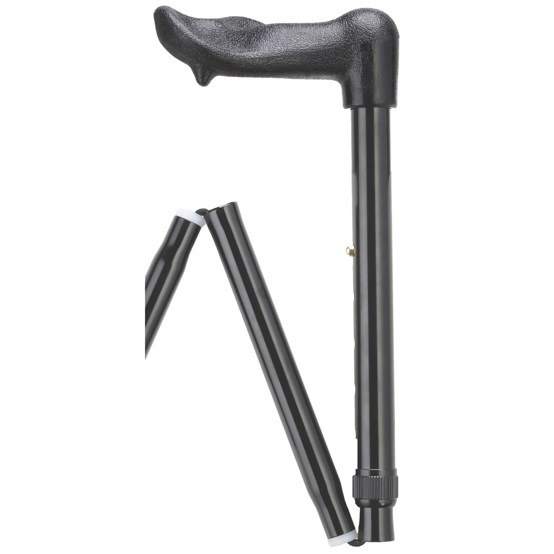 Palm Grip Folding Cane Black