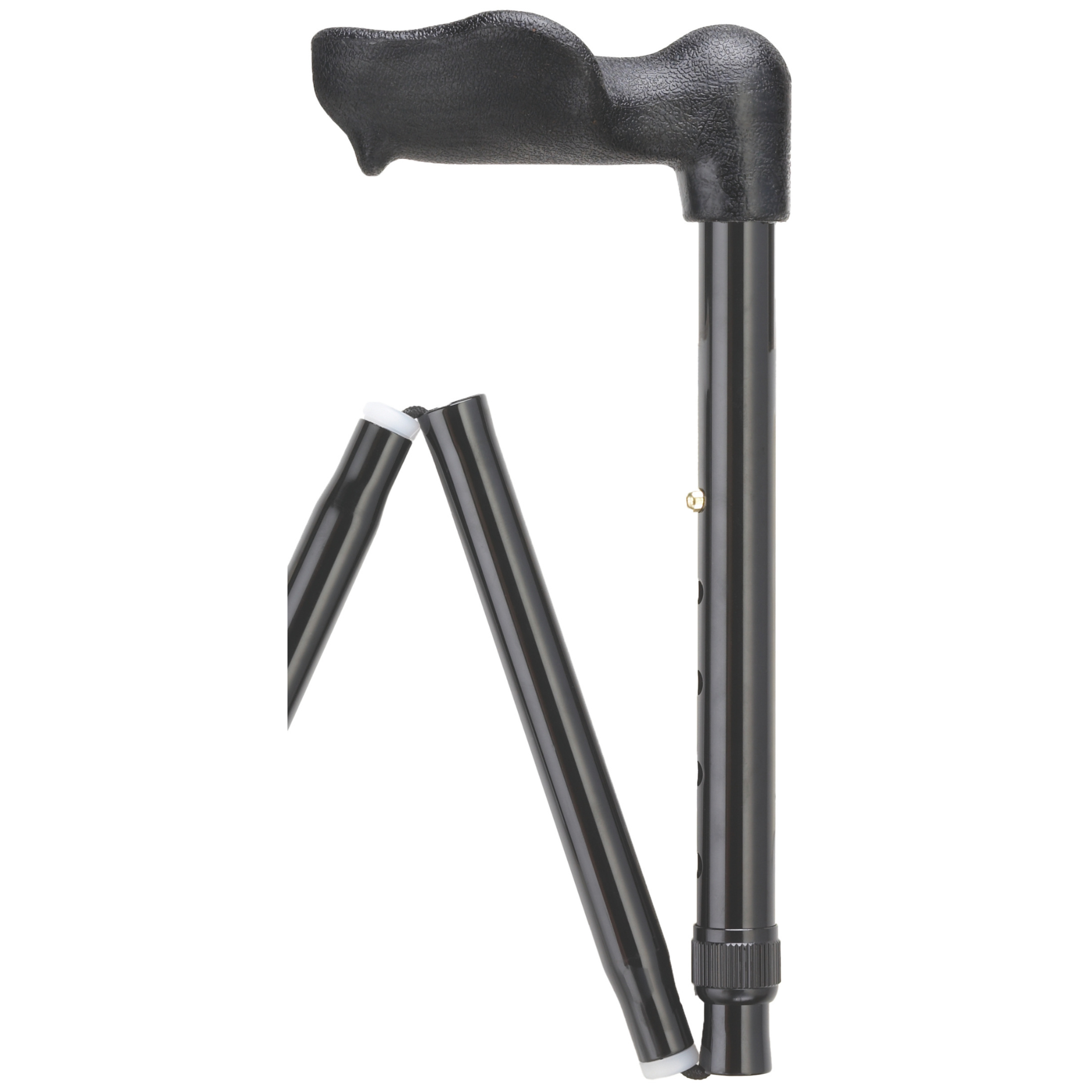 Palm Grip Folding Cane Black