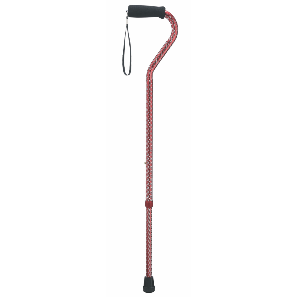 Etched Offset Walking Cane