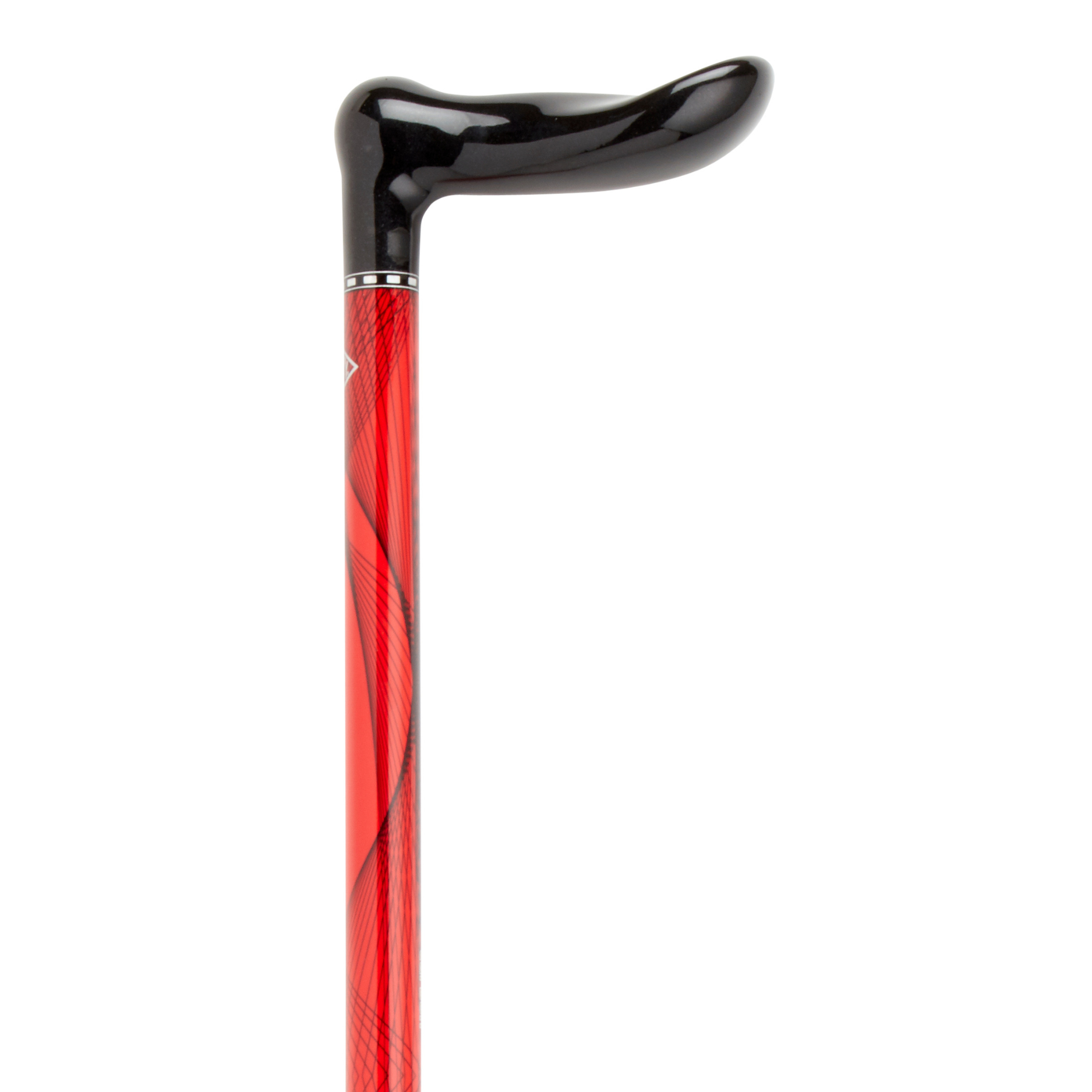 Red Checkered Carbon Fiber Adjustable Cane with Wide Handle