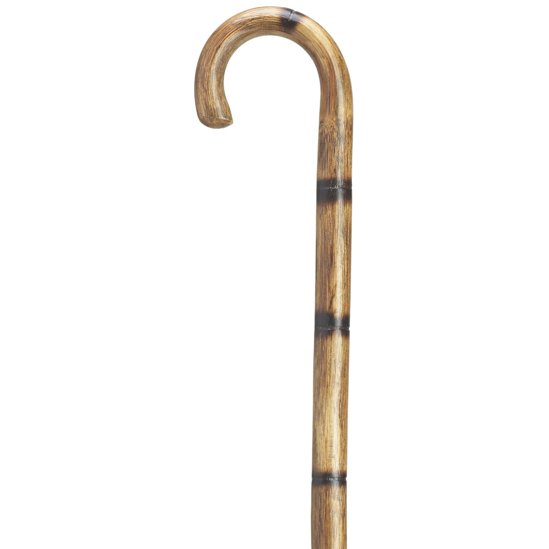 Manilla Crook Cane- Stepped & Scorched