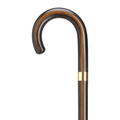 Ebony Crook Cane-Gold Plate Band
