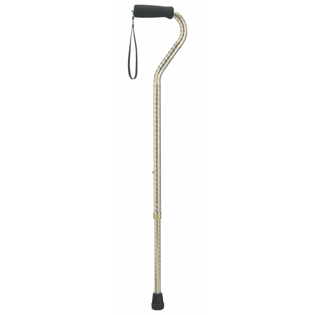 Etched Offset Walking Cane