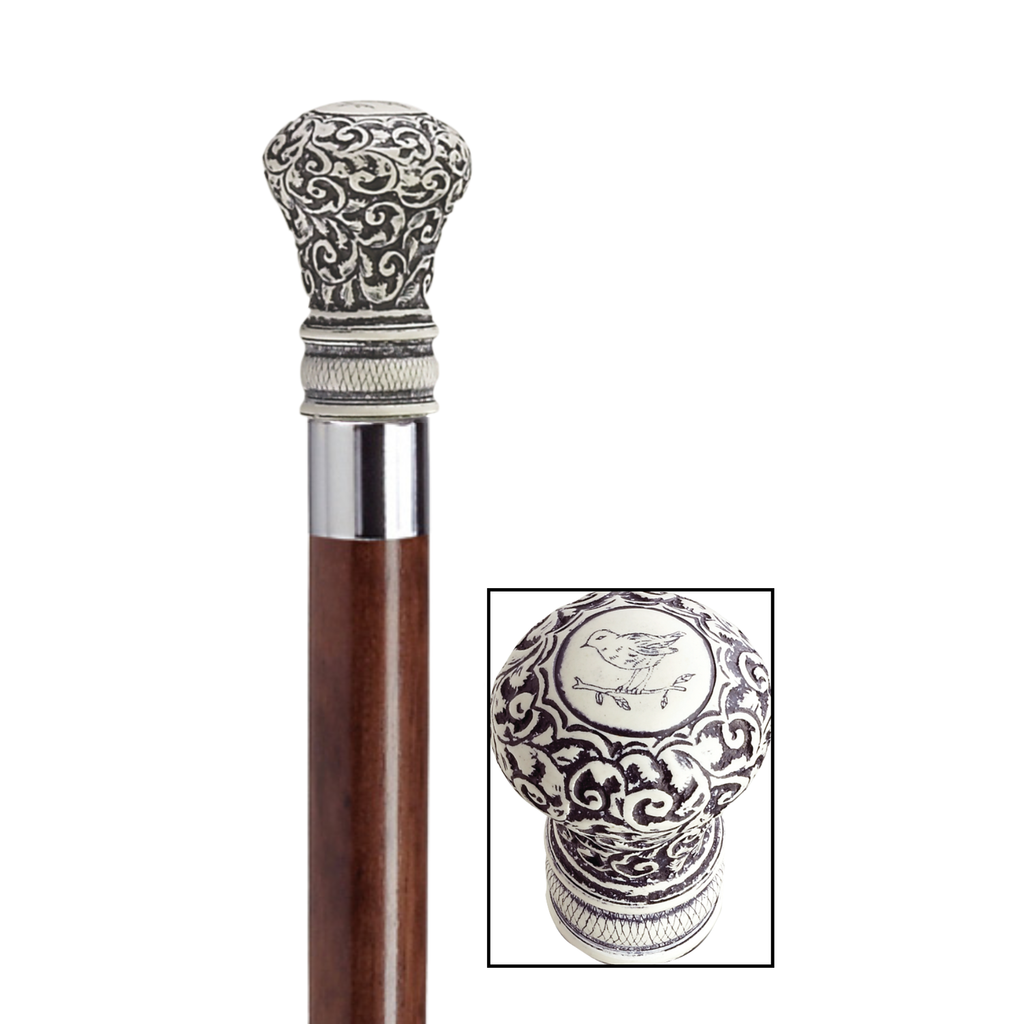 Regency Scrimshaw Walking Stick-Two Colors Available