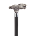 Running Rabbit Scrimshaw Walking Cane - Two Colors Available