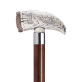 Scrimshaw Whale Tooth Walking Cane - Two Colors Available