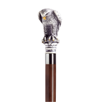 Perched Eagle Walking Cane Scrimshaw-Two Colors Available