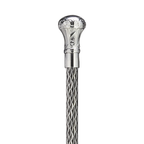 Chrome Plated Brass Knob Etched Cane