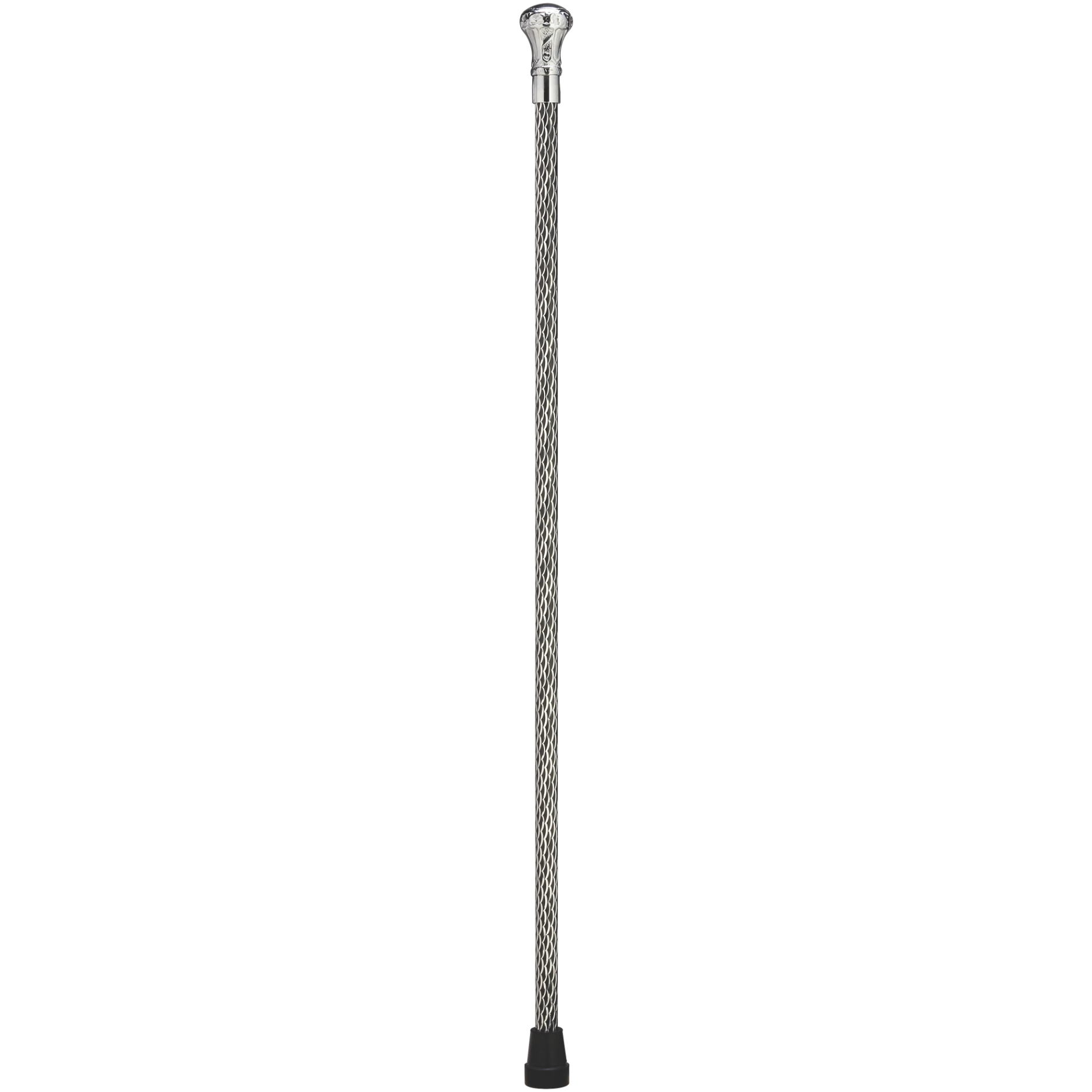 Chrome Plated Brass Knob Etched Cane