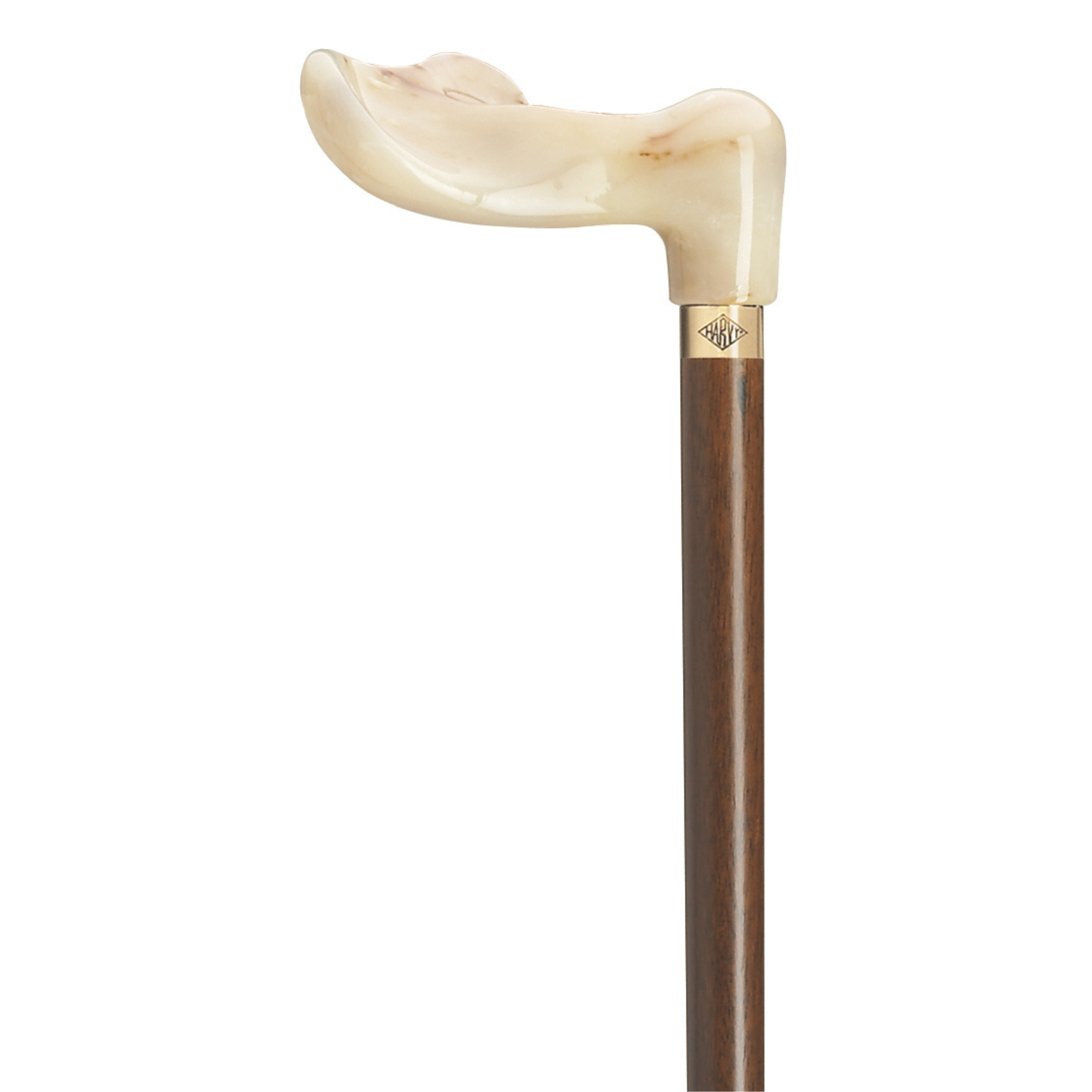 Marbleized White Palm Grip Cane - Elegance & Support by Harvy