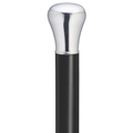 Men's Sterling Silver Cap Ebony Walking Cane - German Handle, 36