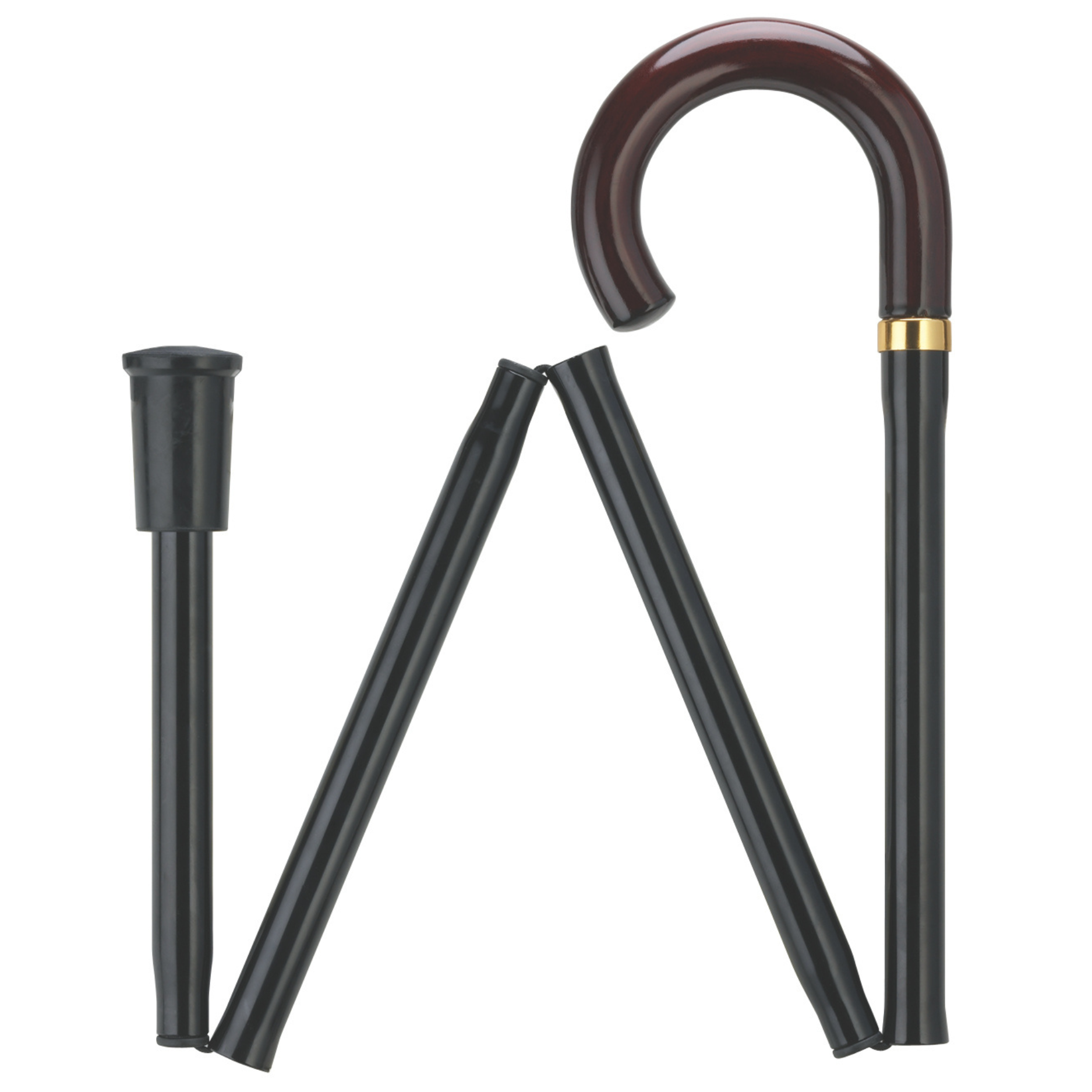 Crook Handle Adjustable Folding Cane