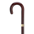 Crook Cane Petite-Gold Band-Rosewood