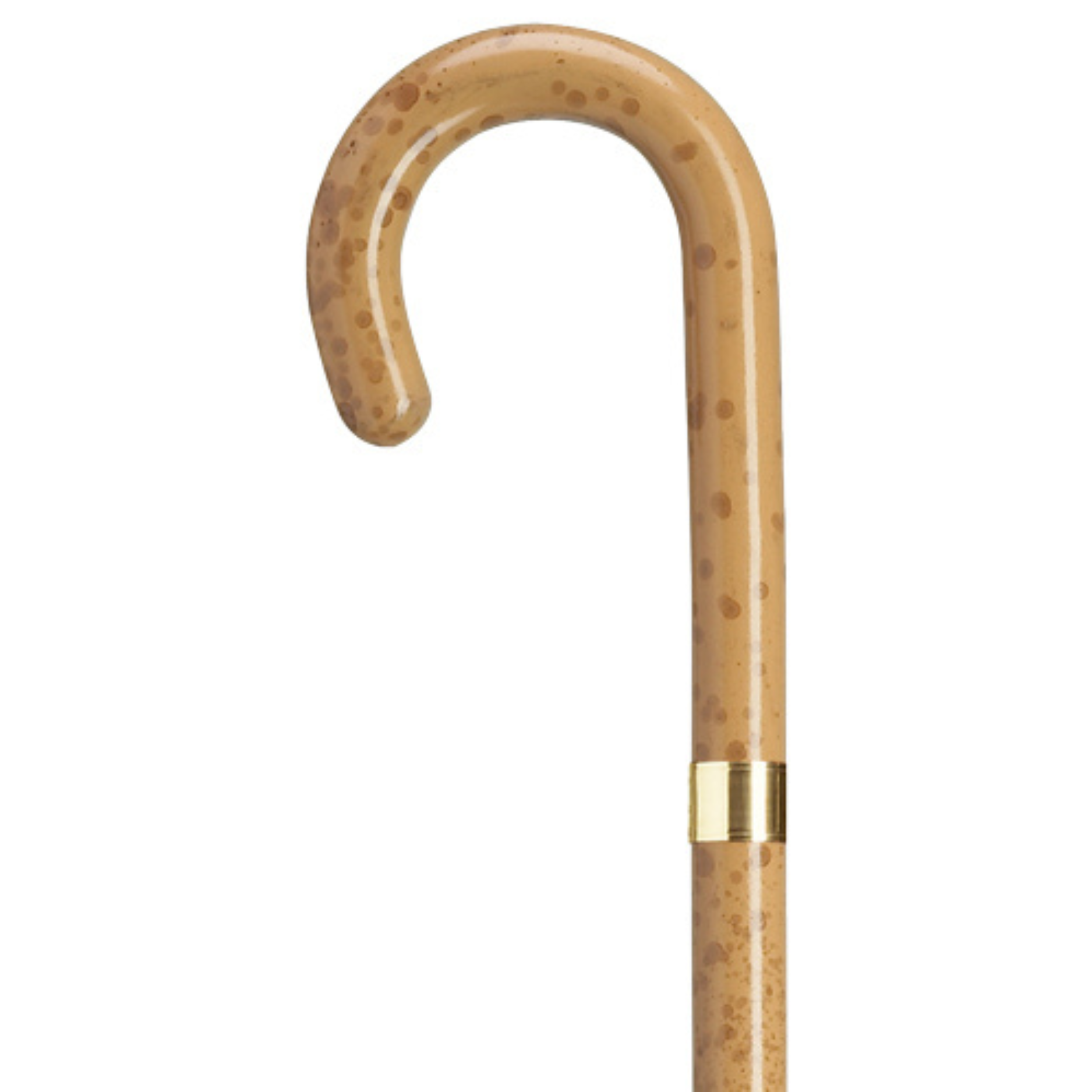 Crook Cane Petite-Gold Band-Malacca