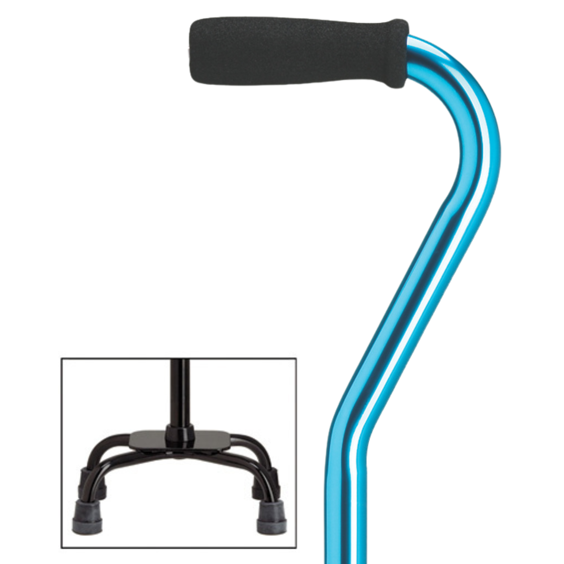  Quad Base Cane with Offset Handle