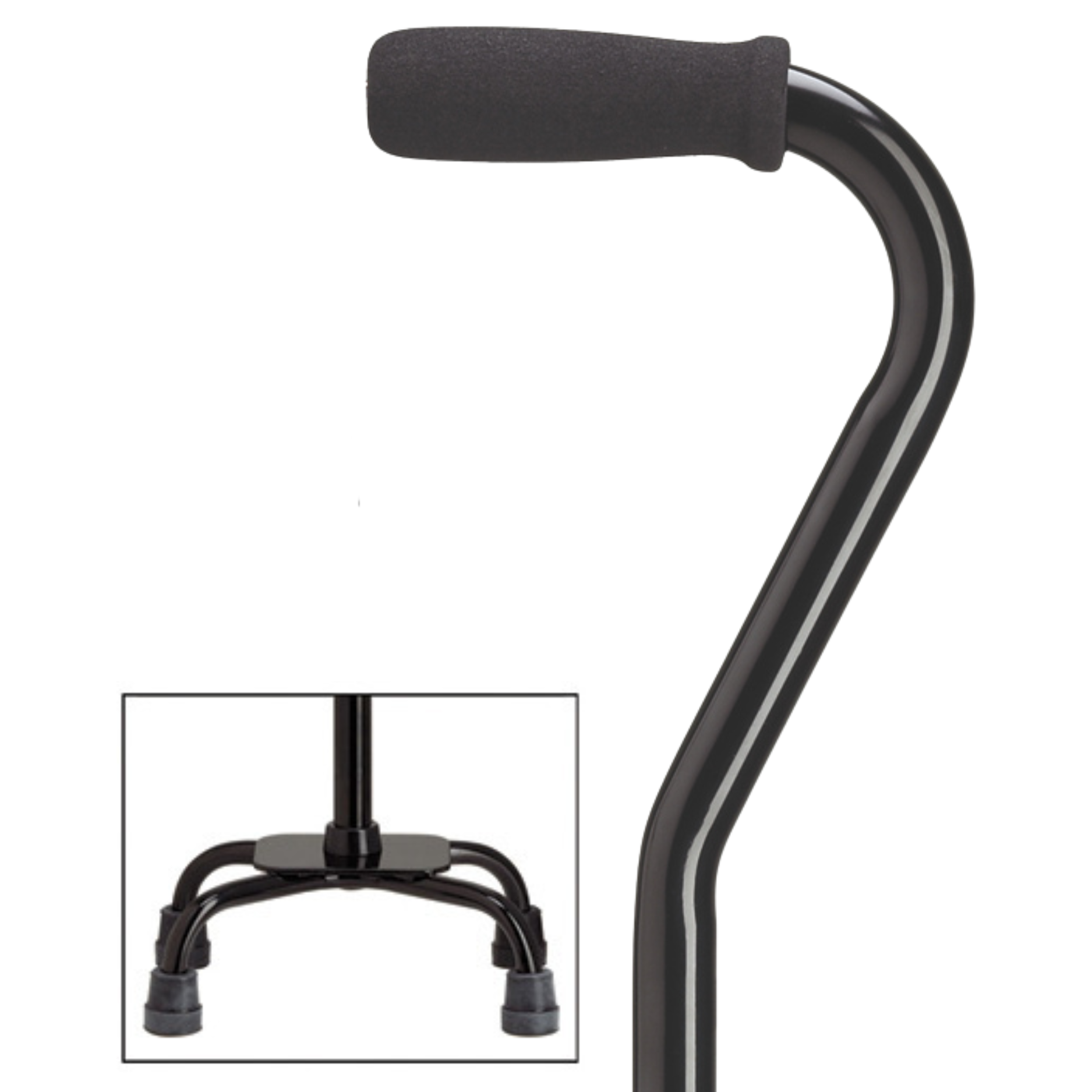  Quad Base Cane with Offset Handle