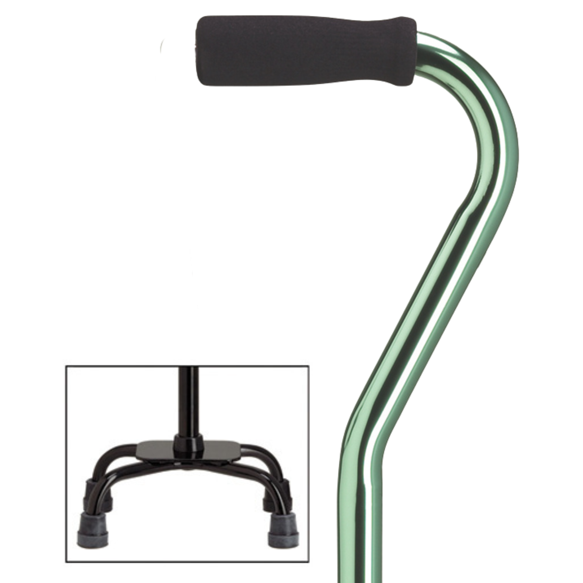  Quad Base Cane with Offset Handle
