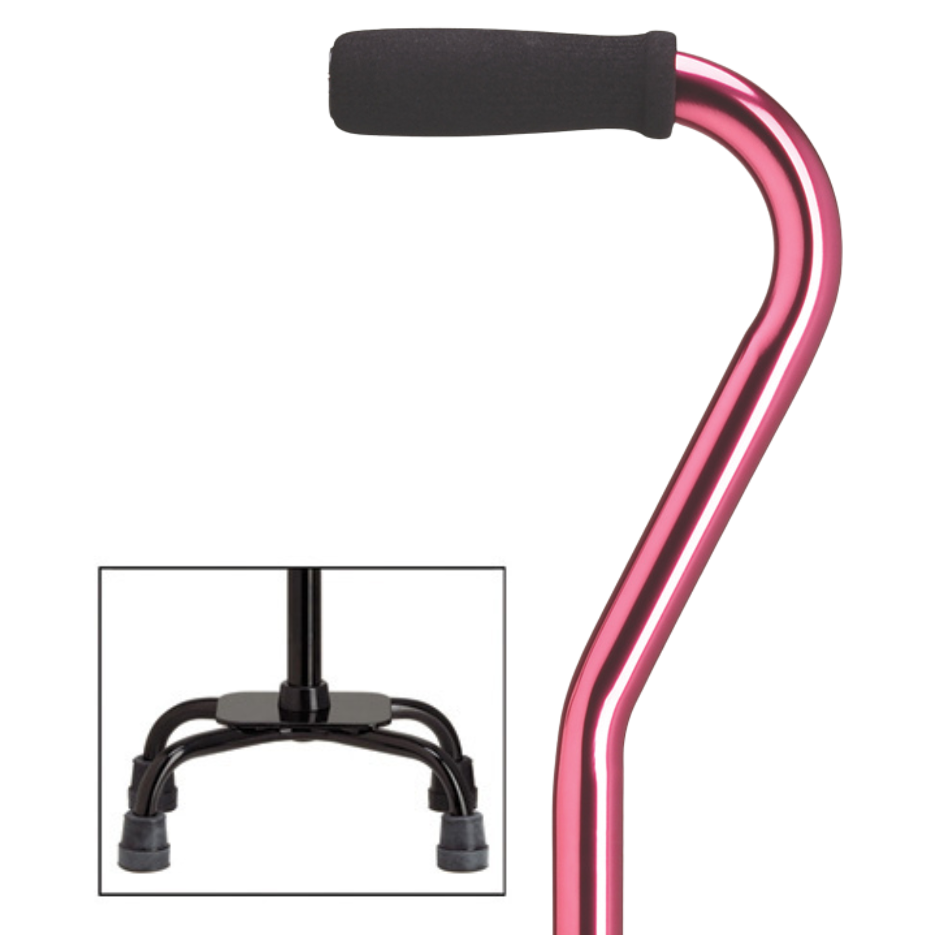  Quad Base Cane with Offset Handle
