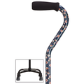 Offset Walking Cane with Quad Base