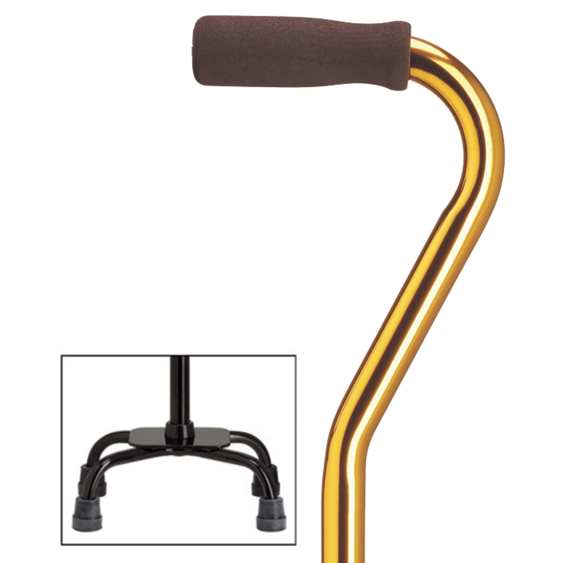  Quad Base Cane with Offset Handle