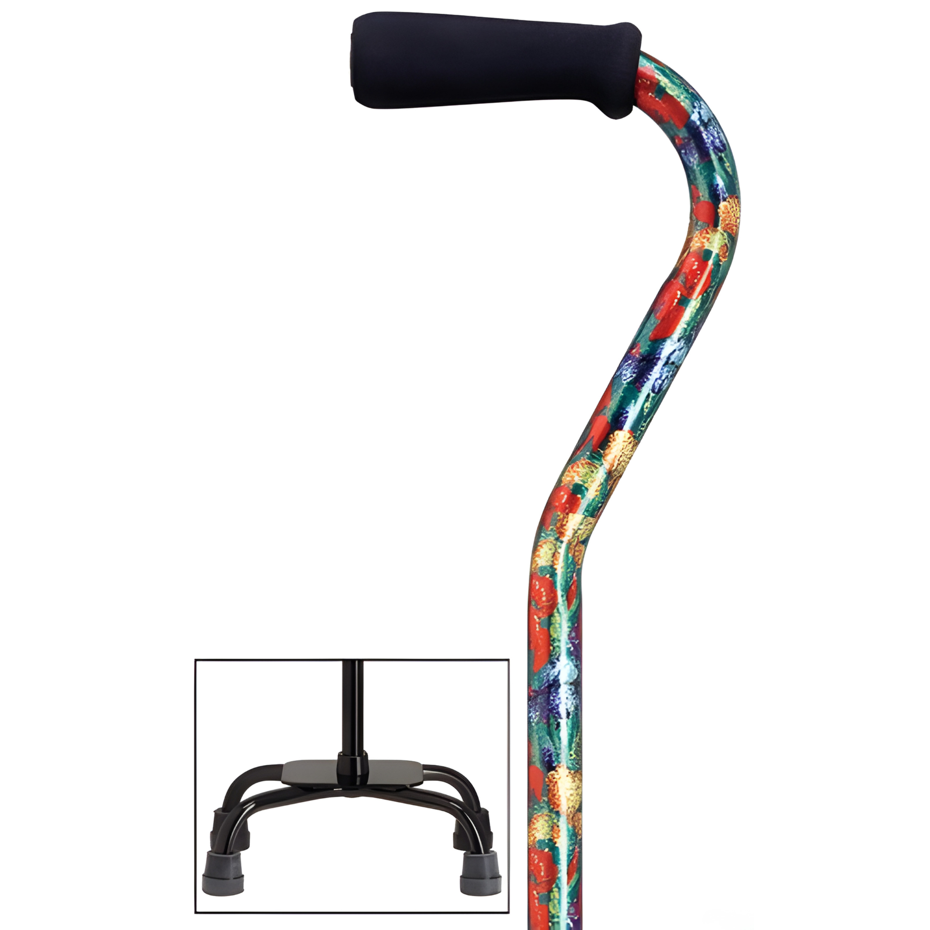 Quad-Cane with large base 