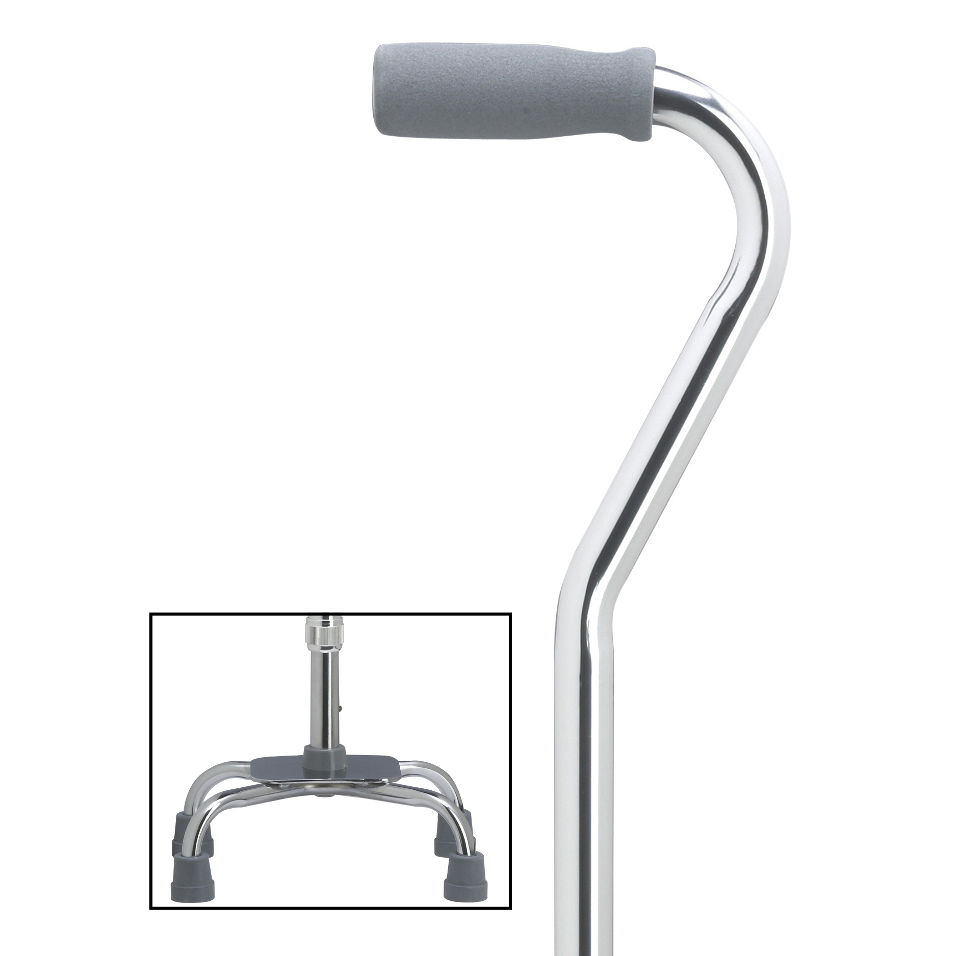  Quad Base Cane with Offset Handle