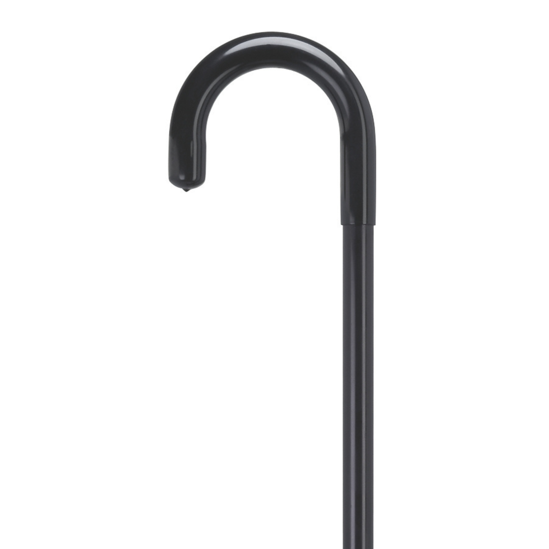 Adjustable Black Aluminum Hospital Cane with Vinyl Grip Handle