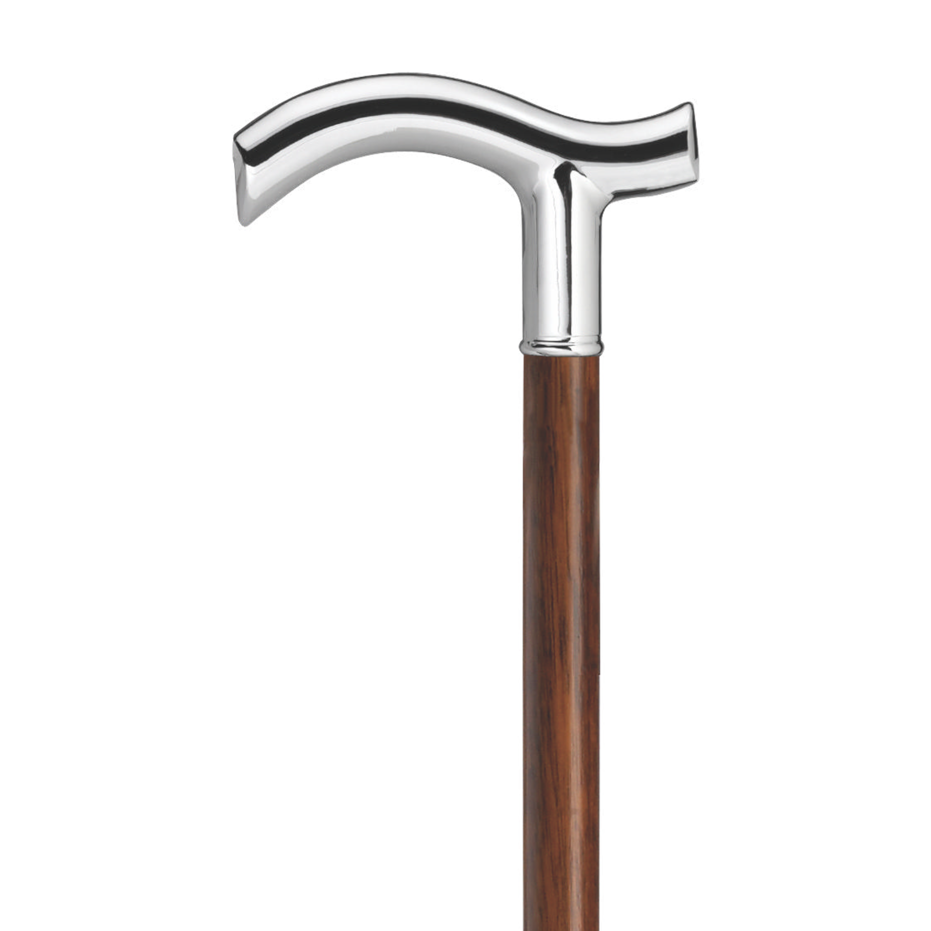 Chrome Fritz Walking Cane-Walnut
