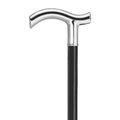 Elegant 'Tuxedo Time' Chrome & Walnut Walking Cane