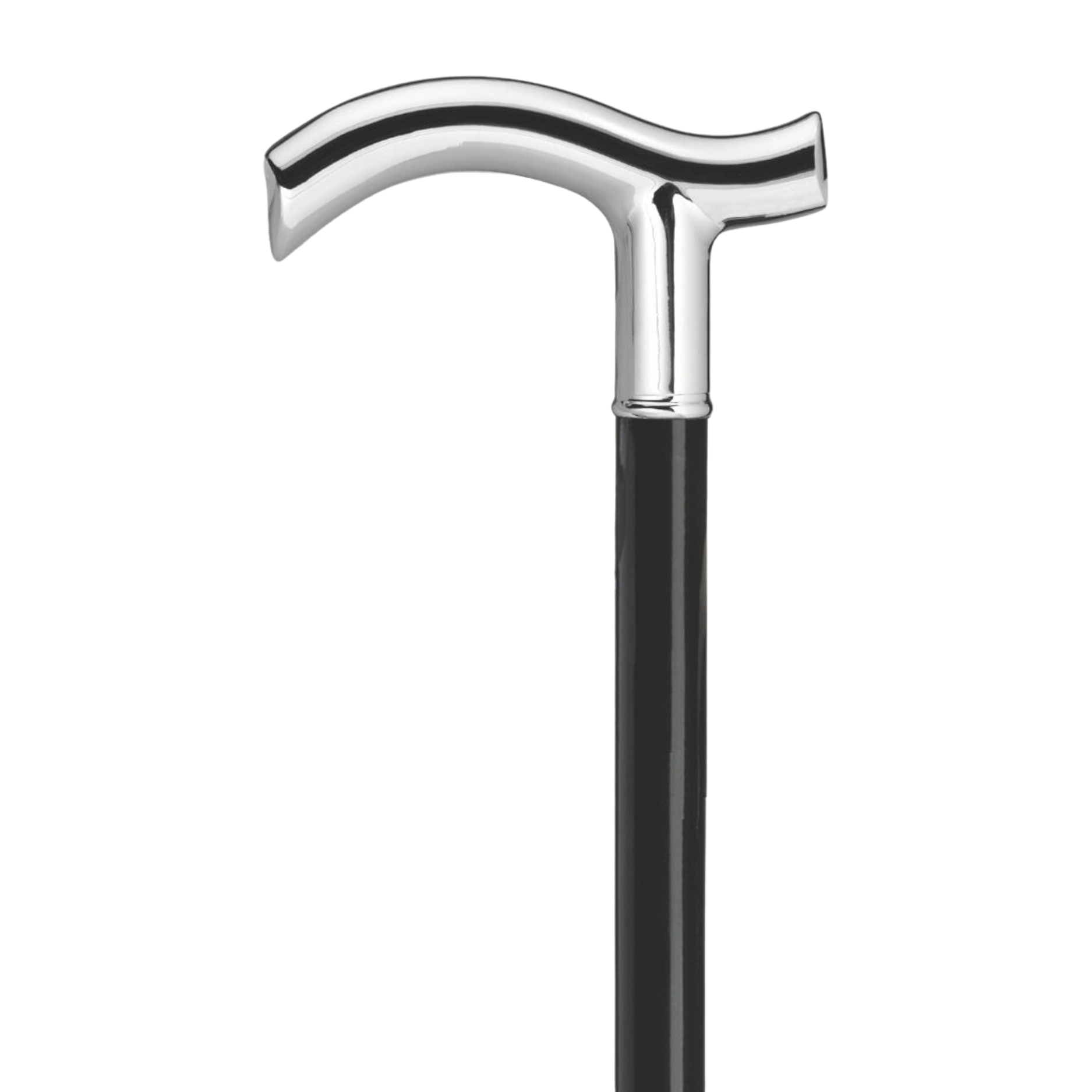 Elegant 'Tuxedo Time' Chrome & Walnut Walking Cane